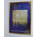 Declaration of Arbroath, 1320, a coloured poster in a large glazed frame, size overall 76 x 106cm