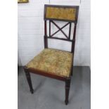 Mahogany side chair with an upholstered back and seat, 47 x 90cm