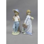 Two Lladro Collector's Society figures to include a boy with a baseball bat and a girl with