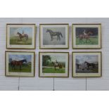 A set of six limited edition coloured lithographs commemorating the 200th running of the Derby,