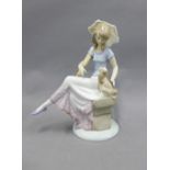 Lladro Collector's Society figure of a girl with an umbrella and her dog, 22cm