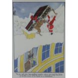 Annie Tempest, Christmas watercolour, framed under glass with an O'Shea gallery label verso and