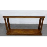 Modern console table with a white marble top and undertier, 35 x 82 x 31cm
