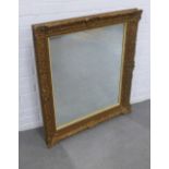 Faux giltwood, resin moulded mirror with a rectangular plate, 85 x 97cm