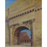 19th century English School watercolour of an archway in Rome, apparently unsigned, framed under