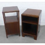 Two early to mid 20th century bedside cabinets / shelves 47 x 90cm (2)