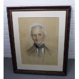 Head and shoulders pastel portrait, signed indistinctly and dated 1850, framed under glass, 47 x