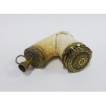 19th century silver gilt mounted meerschaum pipe in the form of a hand, the foliate engraved lid
