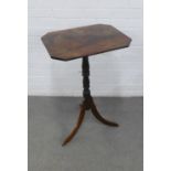Mahogany occasional table with an octagonal top , baluster column and splayed tripod legs, 50 x 74 x