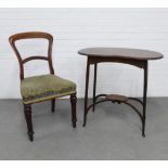 Edwardian mahogany kidney shaped table with conforming undertier, square tapering legs and pad feet,