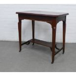 Mahogany side table, rectangular top with canted corners, on square tapering legs with conforming