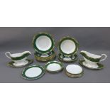 Spode Harrogate patterned bone china table wares to include bowls, plates and two sauce boats,