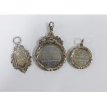 Three Victorian silver farming medallions, (3)
