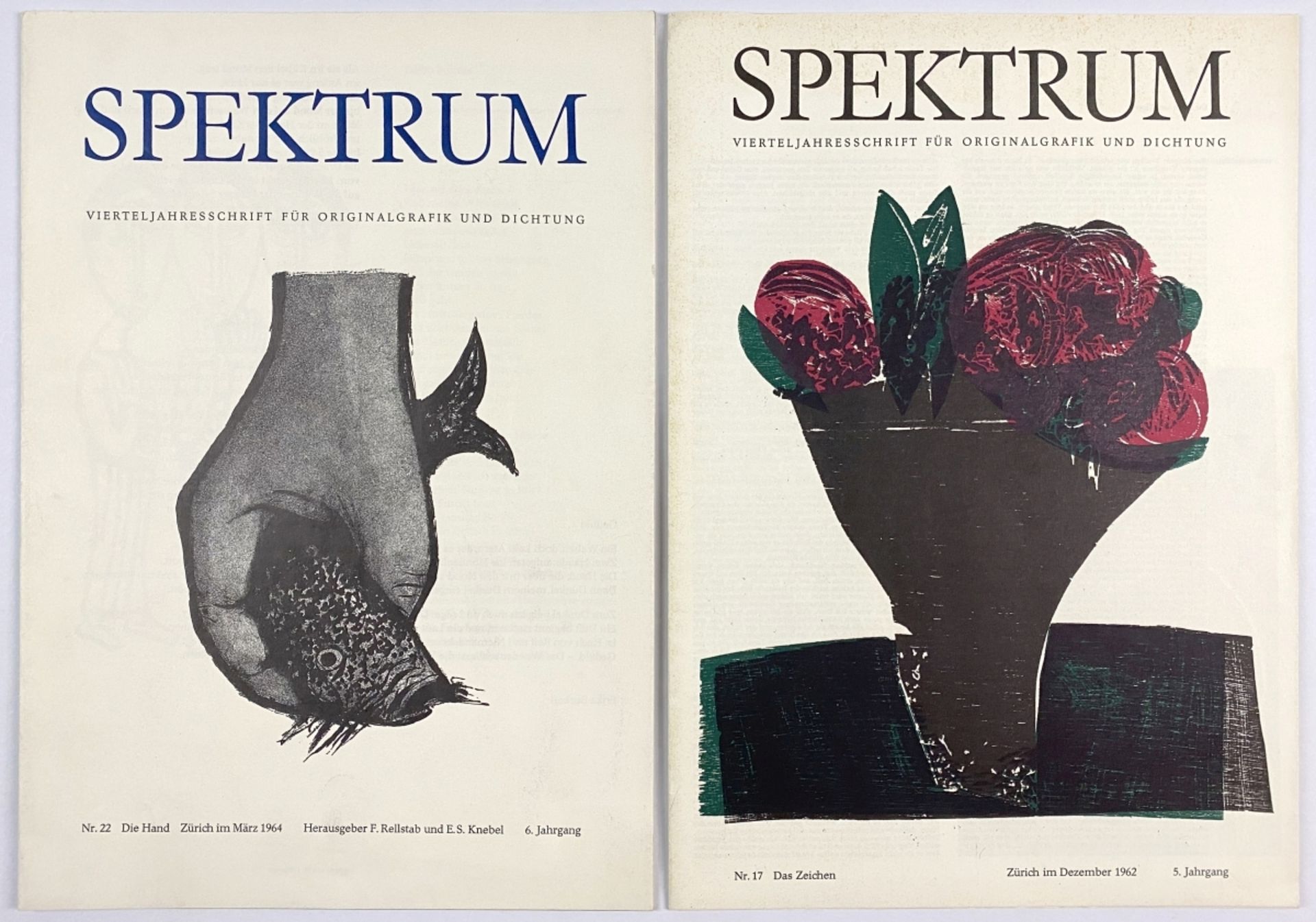 SPEKTRUM, Vierteljahresschrift für Originalgrafik und Dichtung, Zwei Zeitschriften - Bild 2 aus 2