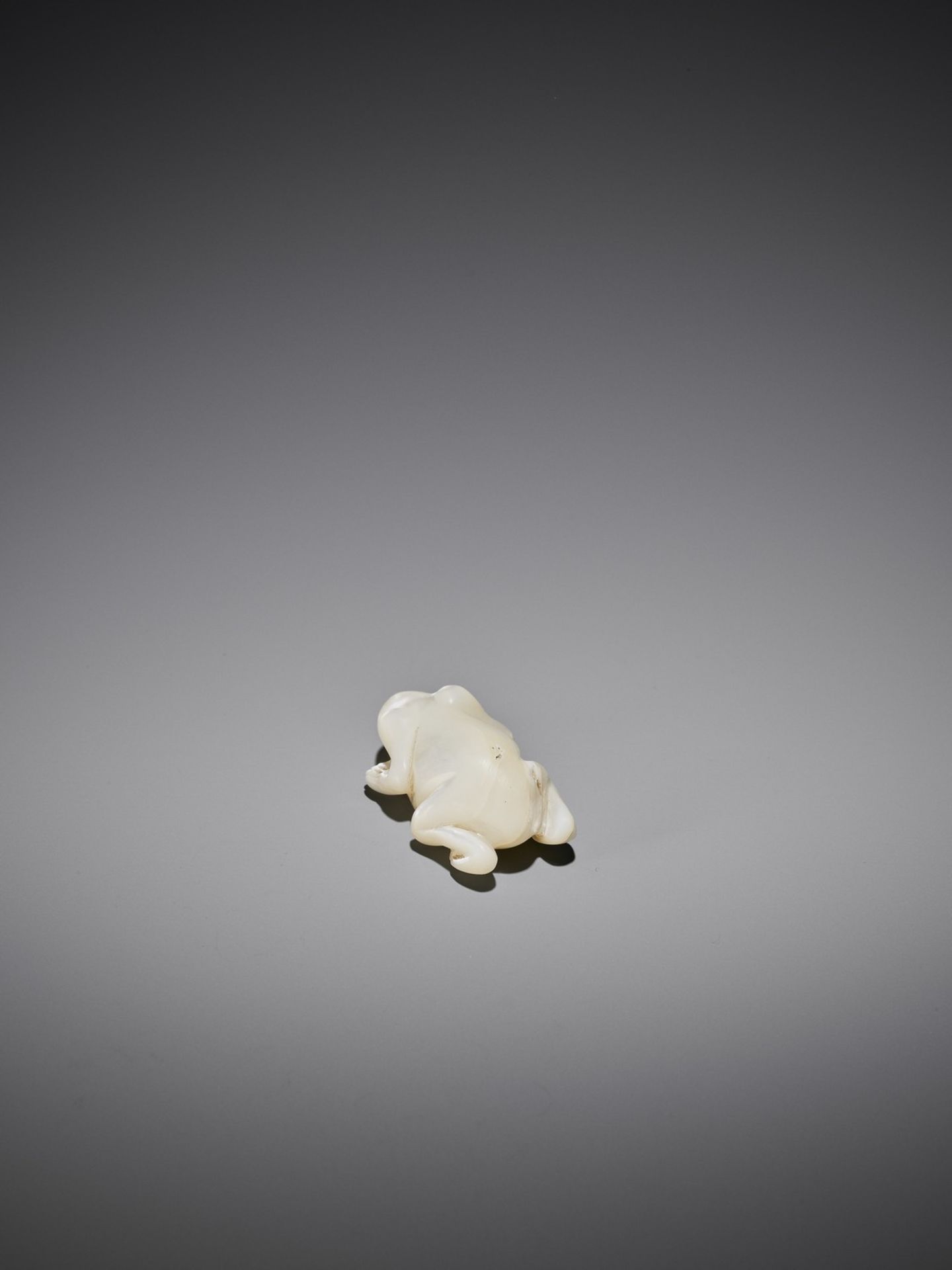 A VERY RARE MOTHER-OF-PEARL NETSUKE OF A FROG - Bild 6 aus 12