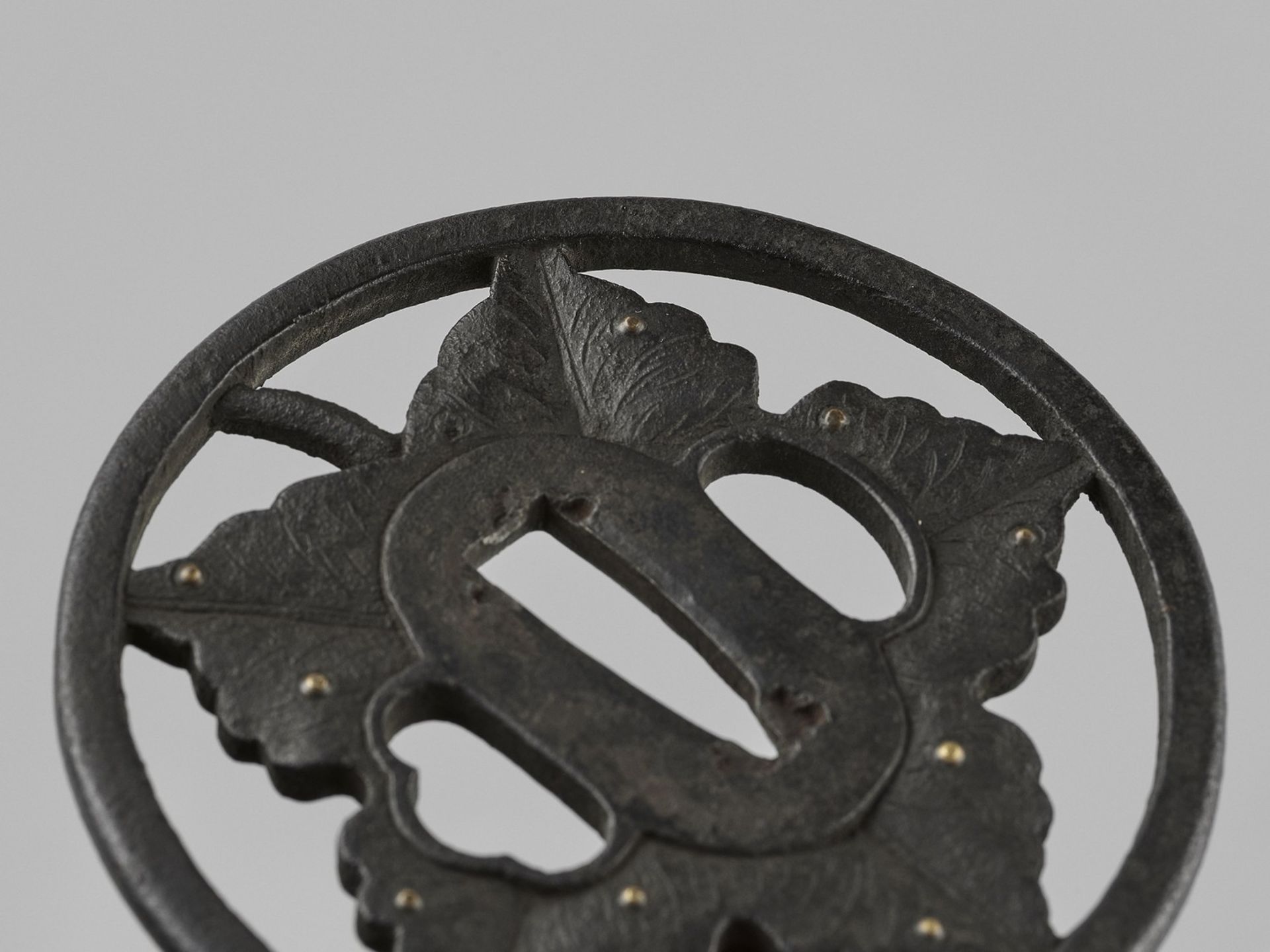 AN IRON SUKASHI TSUBA - Image 3 of 3