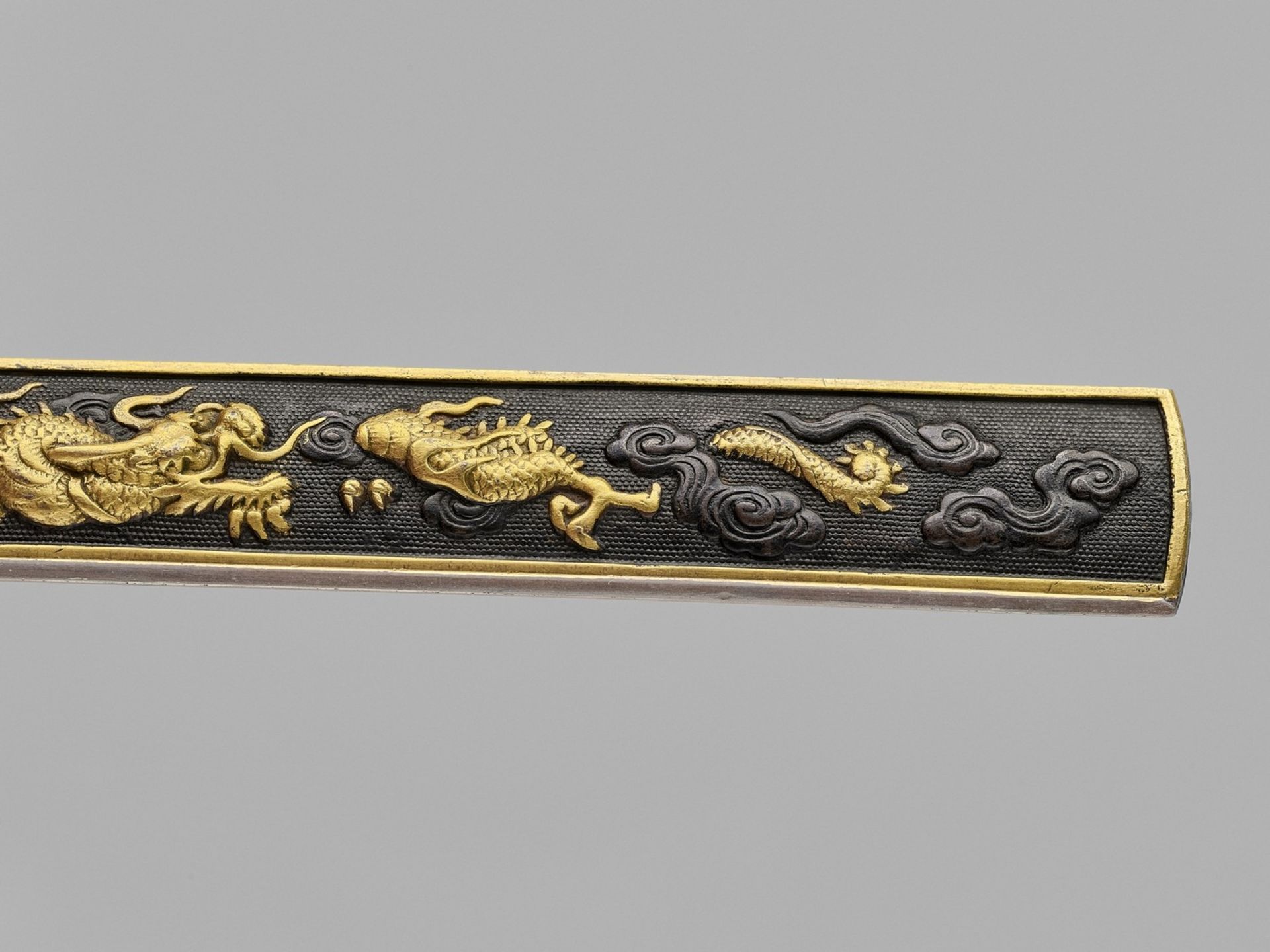 TWO GOLD AND SHAKUDO KOZUKA WITH DRAGONS - Image 5 of 9