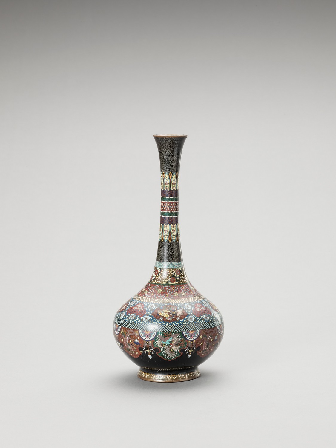 A CLOISONNÉ BOTTLE VASE