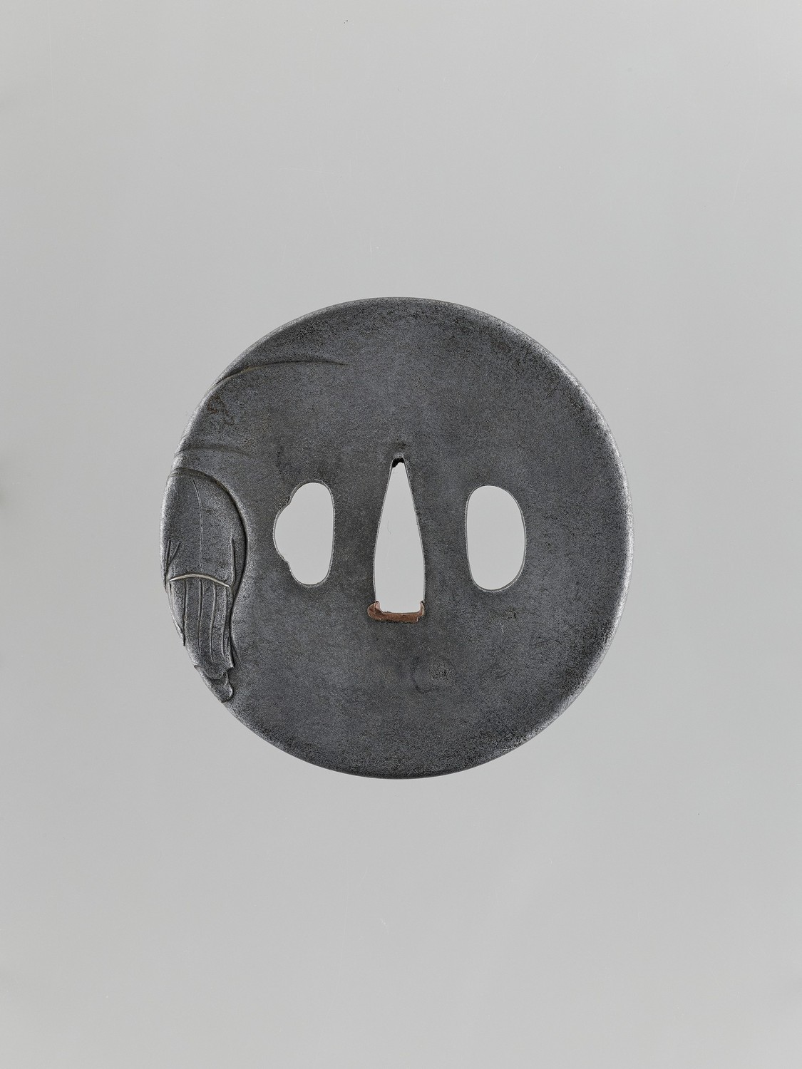 A SILVERED IRON TSUBA OF HOTEI - Image 4 of 4