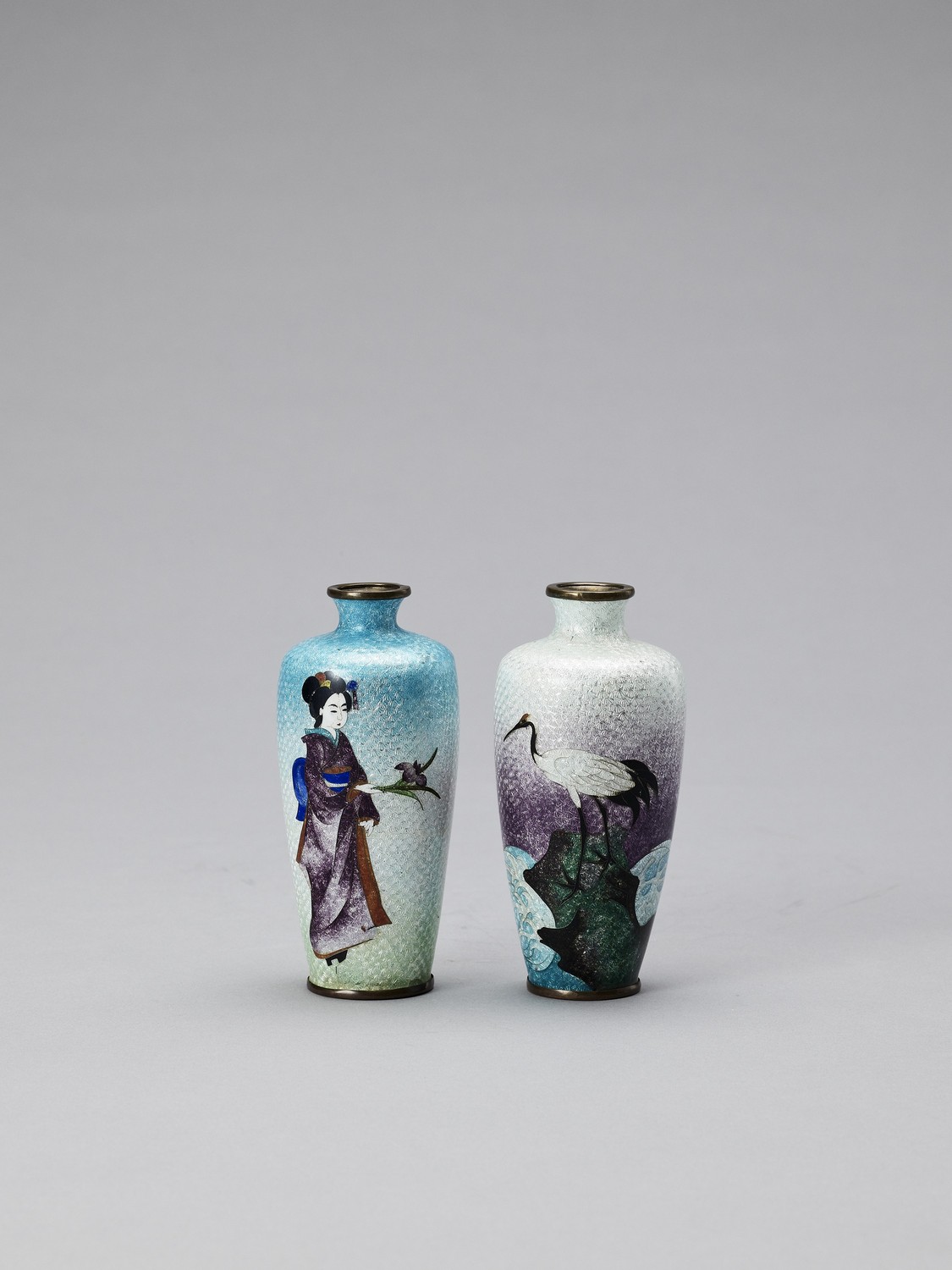 TWO CLOSONNÉ VASES