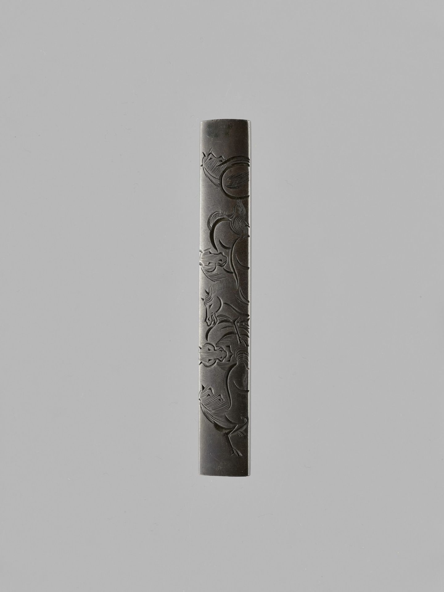 YASUCHIKA: A SHIBUICHI KOZUKA WITH FIVE HORSES