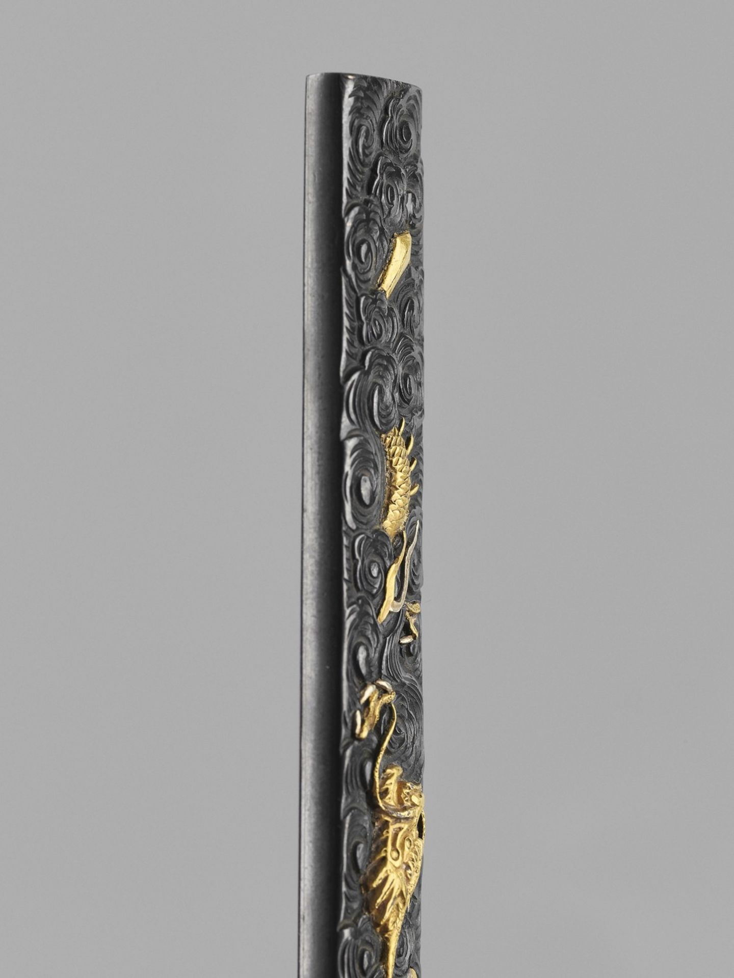 TWO GOLD AND SHAKUDO KOZUKA WITH DRAGONS - Image 9 of 9