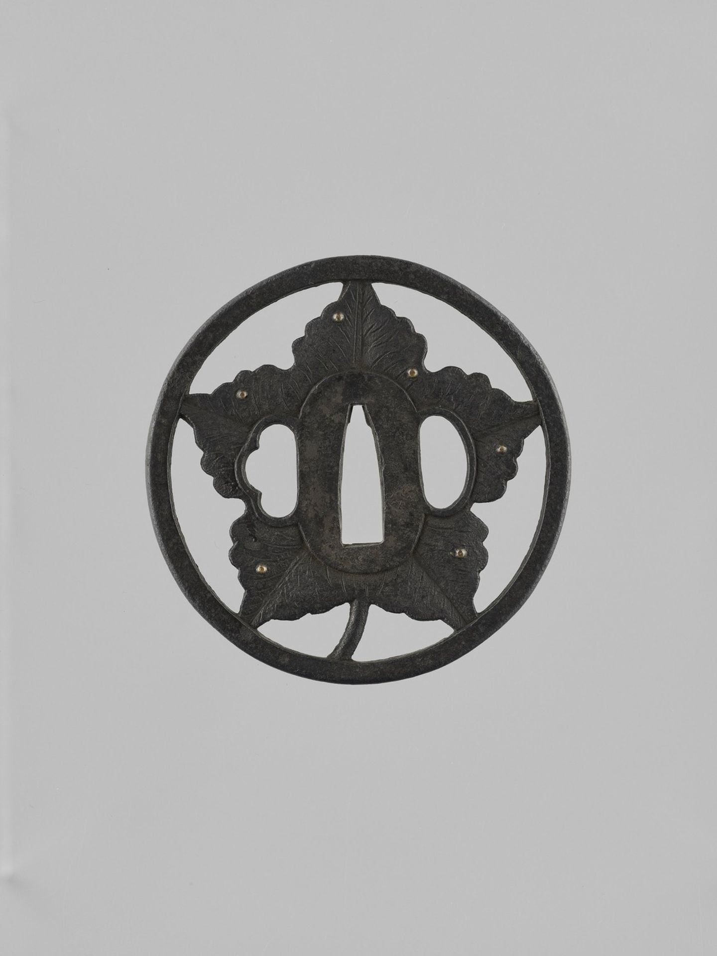 AN IRON SUKASHI TSUBA