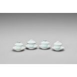 FOUR CHINESE EGG SHELL PORCELAIN DINING SETS