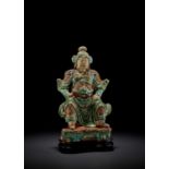 A BISCUIT FIGURE OF GUANDI, MING