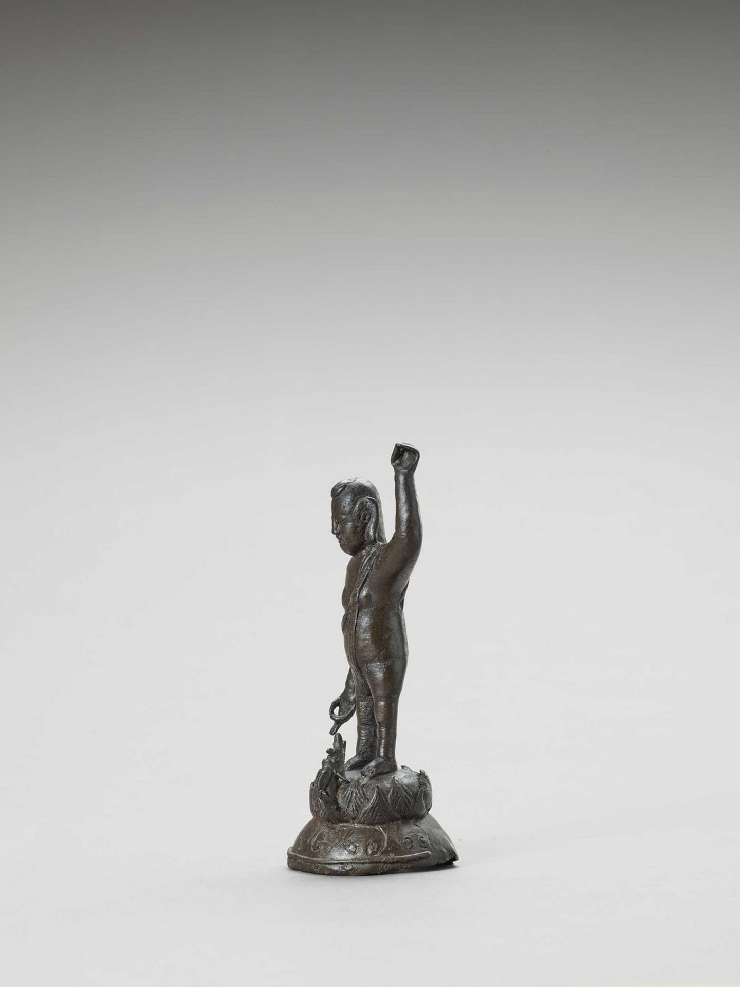 A BRONZE OF BUDDHA AS A CHILD, MING - Image 4 of 6