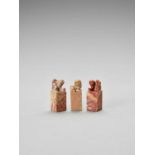 THREE SOAPSTONE ‘BUDDHIST LION’ SEALS, QING