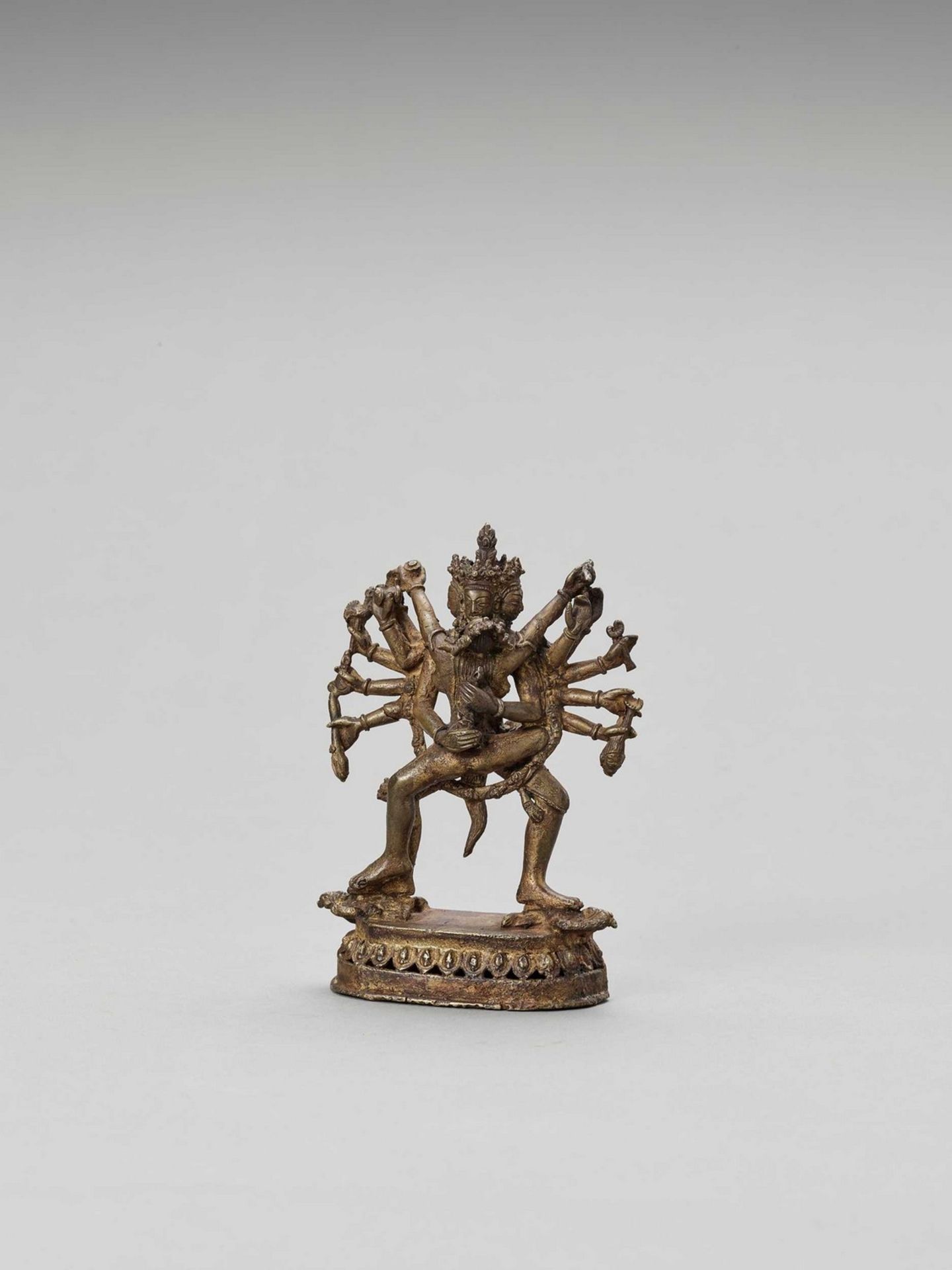 A NEPALESE GILT BRONZE FIGURE OF CHAKRASAMVARA - Image 2 of 7