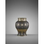 AN ARCHAISTIC BRONZE BALUSTER VASE, 17TH CENTURY