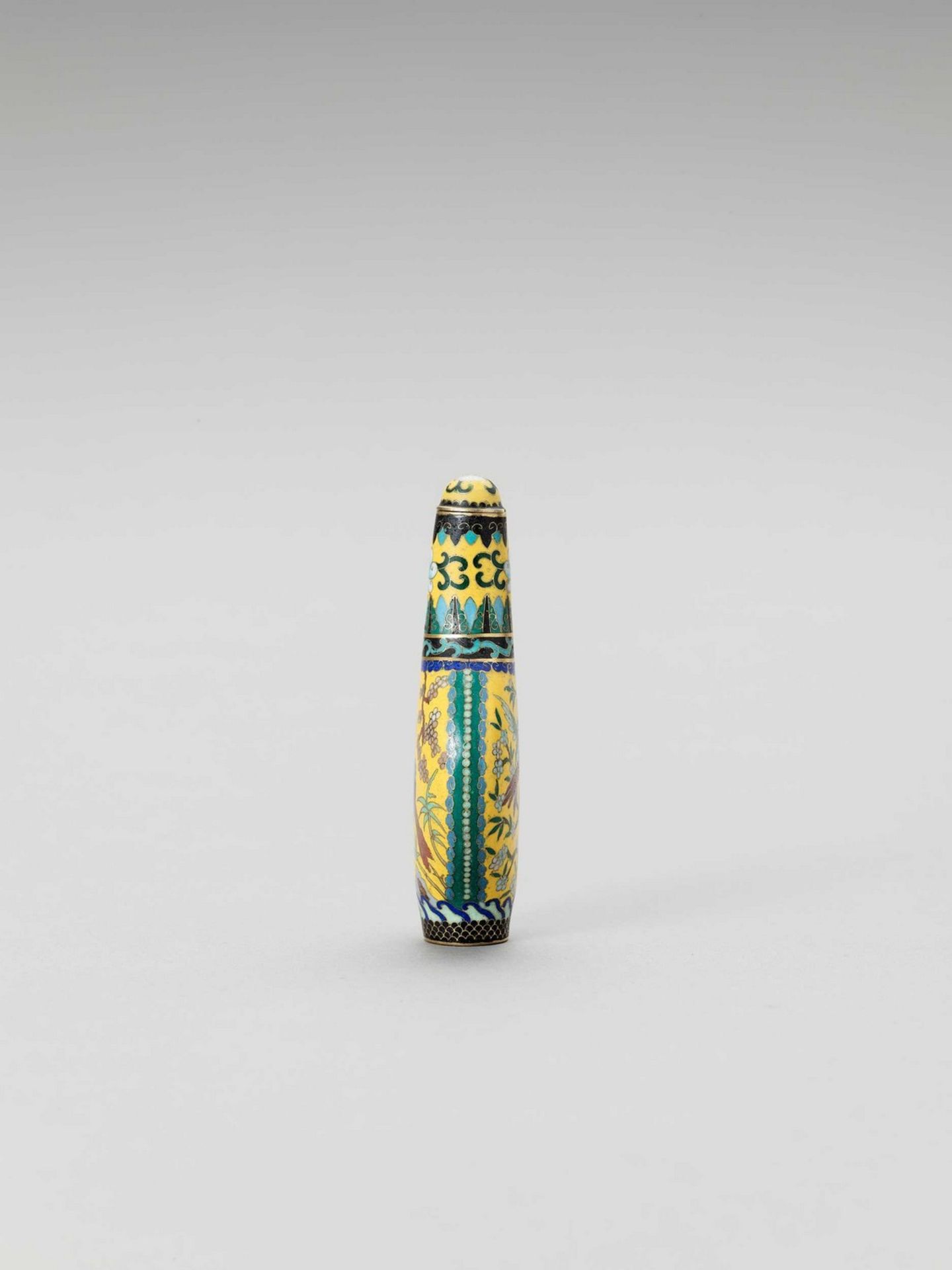 A CLOISONNE SNUFF BOTTLE WITH BIRDS - Image 4 of 7