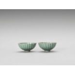 A PAIR OF GE-STYLE LOBED BOWLS, LATE QING TO REPUBLIC