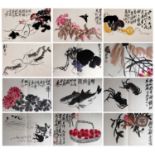 AN ALBUM WITH 12 WOODBLOCK PRINTS BY QI BAISHI (1864-1957)