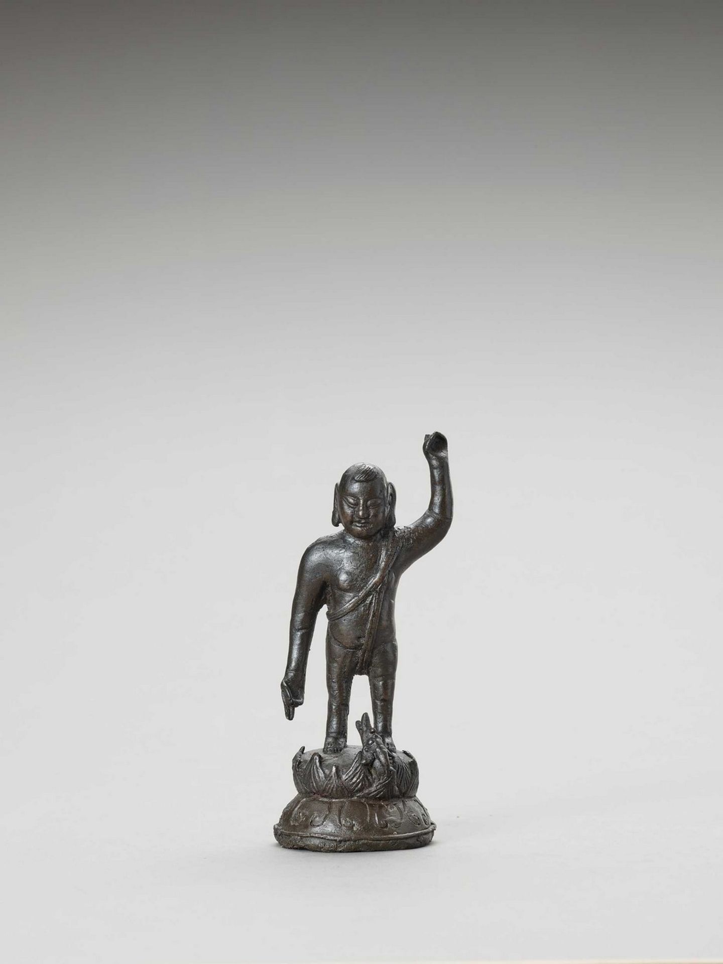 A BRONZE OF BUDDHA AS A CHILD, MING - Image 2 of 6