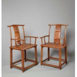 A PAIR OF YOKEBACK ARMCHAIRS, SICHUTOU GUANMAOYI