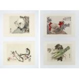 AN ALBUM WITH 4 WOODBLOCK PRINTS BY REN BO NIAN (1840-1896)