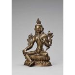 A NEPALESE BRONZE FIGURE OF GREEN TARA