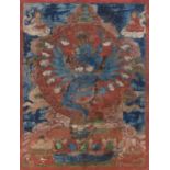 A THANGKA OF HEVAJRA, END OF 17TH TO EARLY 18TH CENTURY