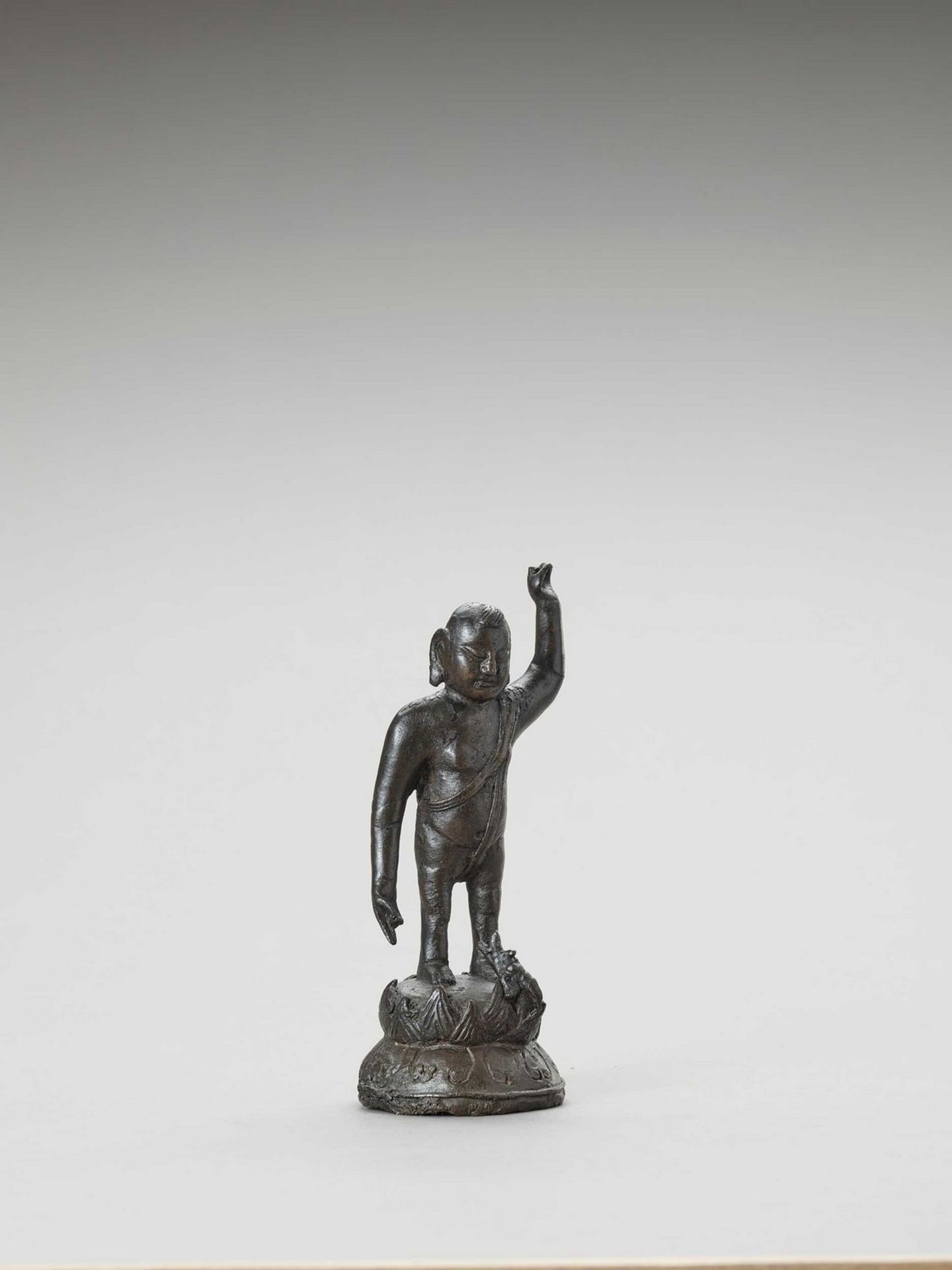 A BRONZE OF BUDDHA AS A CHILD, MING - Image 3 of 6