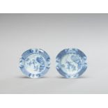 A PAIR OF BLUE AND WHITE PORCELAIN DISHES