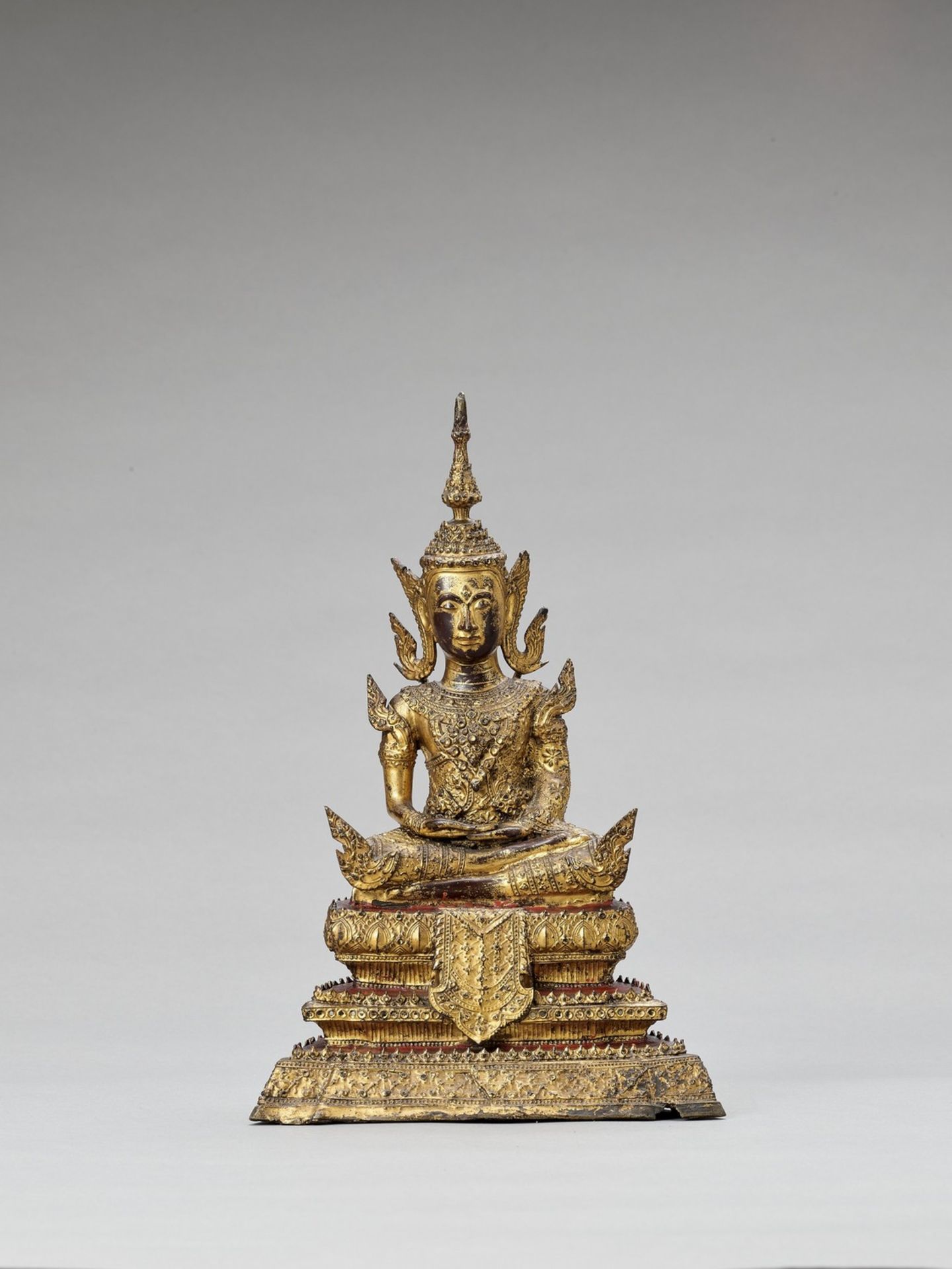 A THAI GILT-LACQUERED BRONZE OF BUDDHA, RATTANAKOSIN