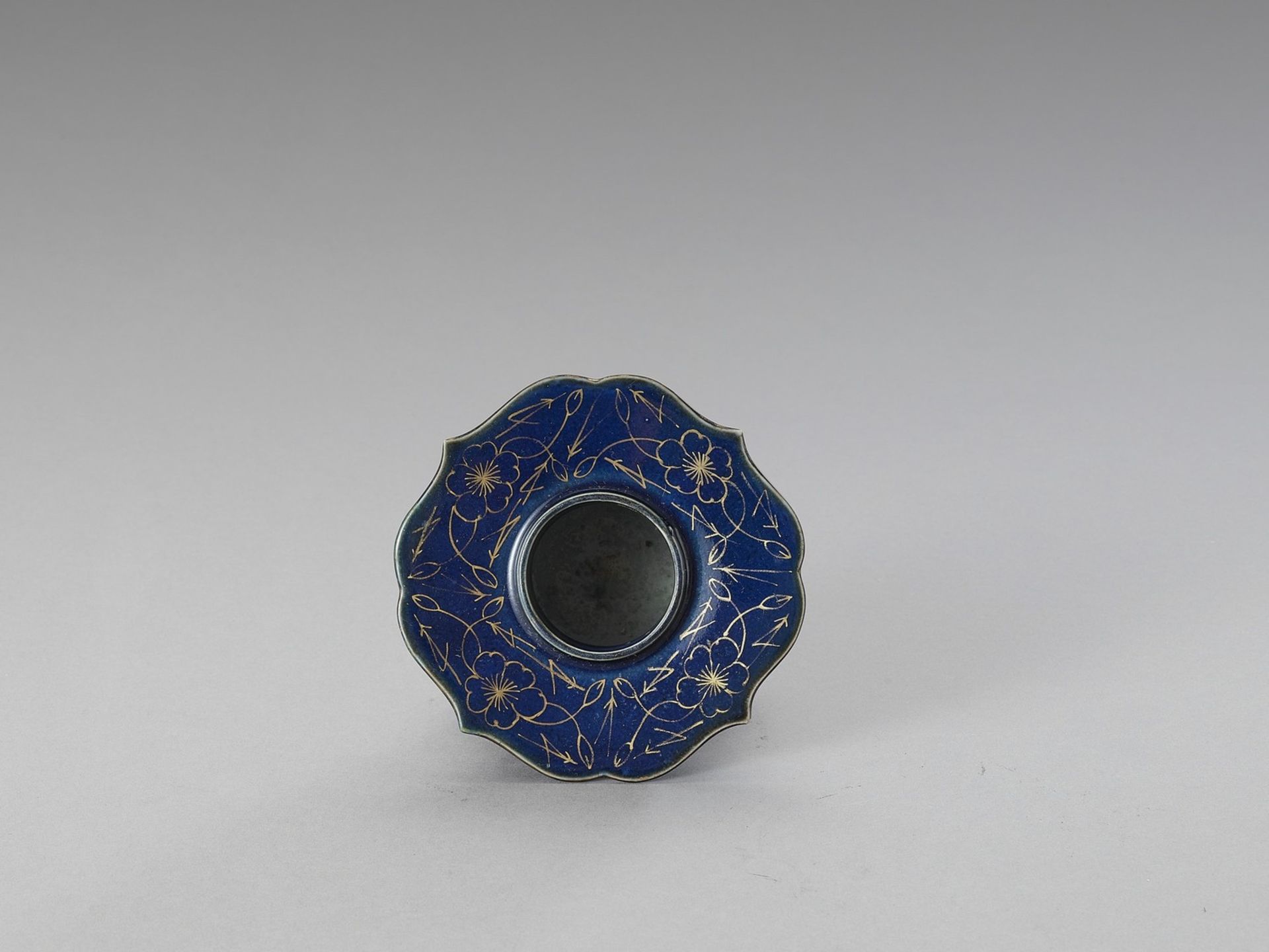 A POWDER BLUE INKWELL - Image 2 of 5