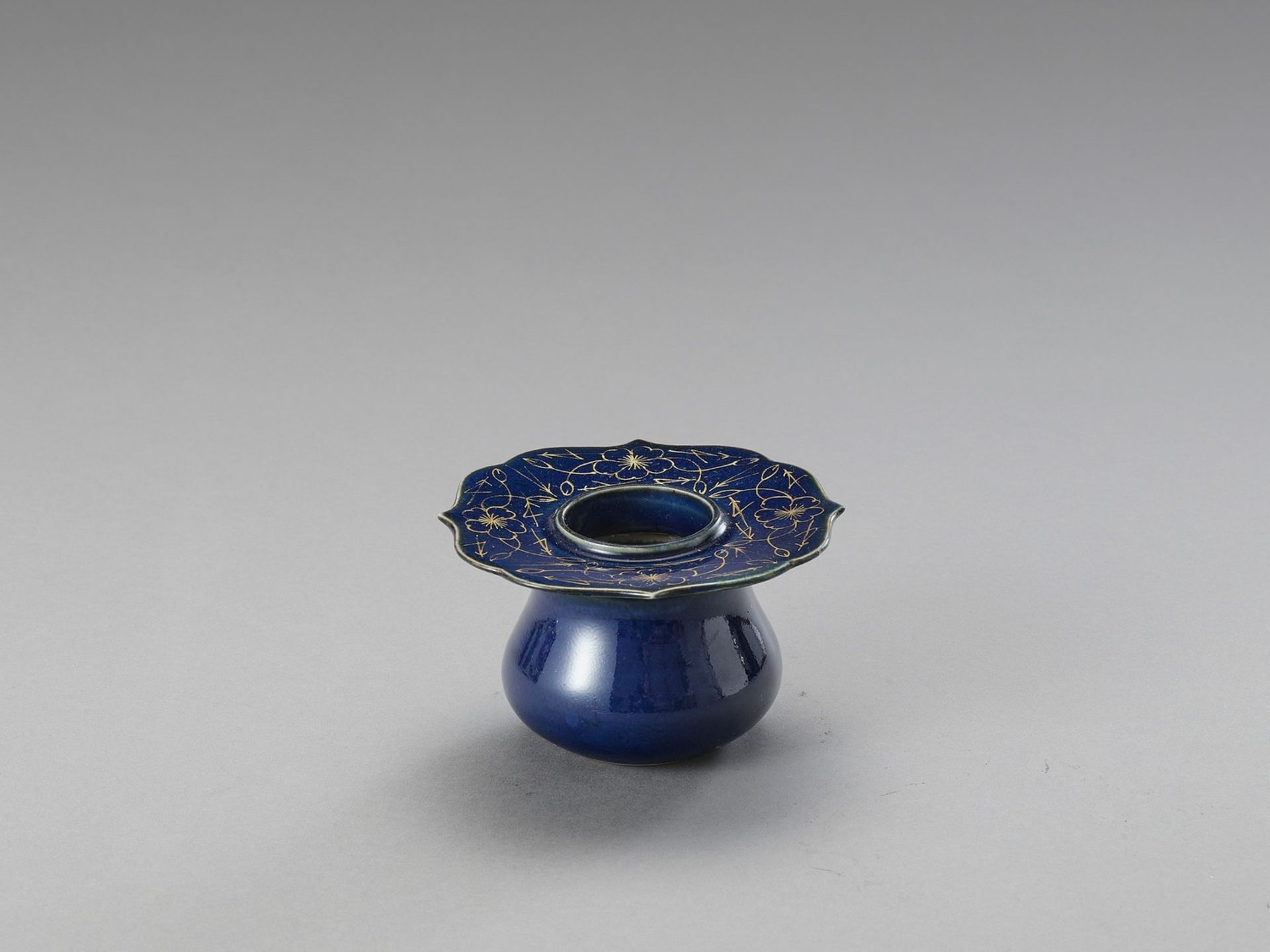 A POWDER BLUE INKWELL