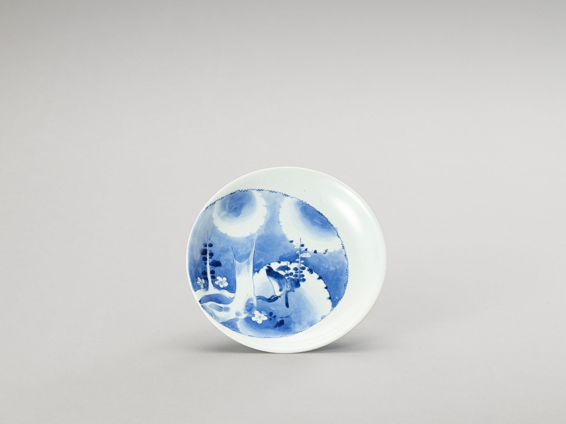 A BLUE AND WHITE PORCELAIN DISH