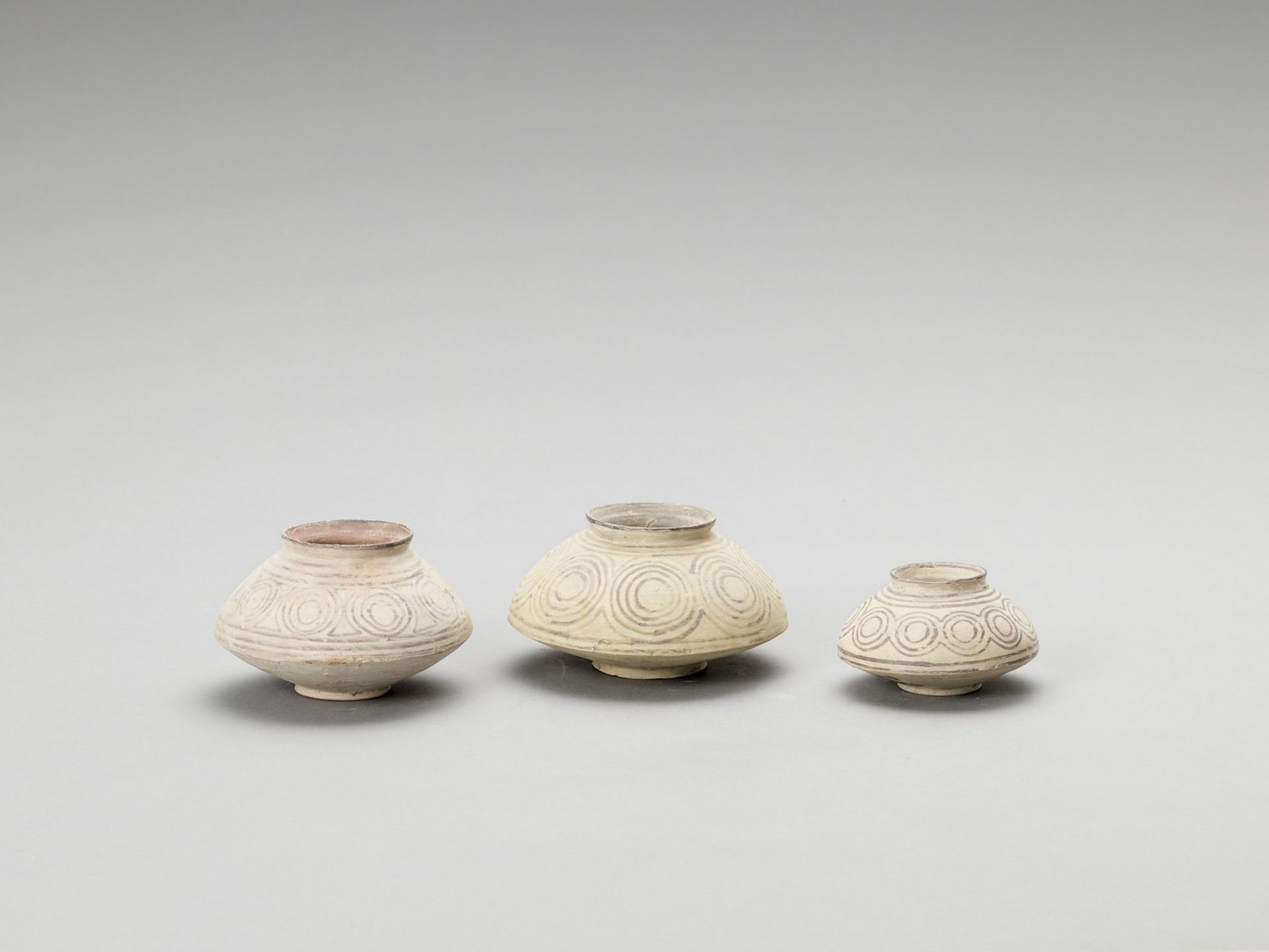 THREE NAL WARE CERAMIC POTS