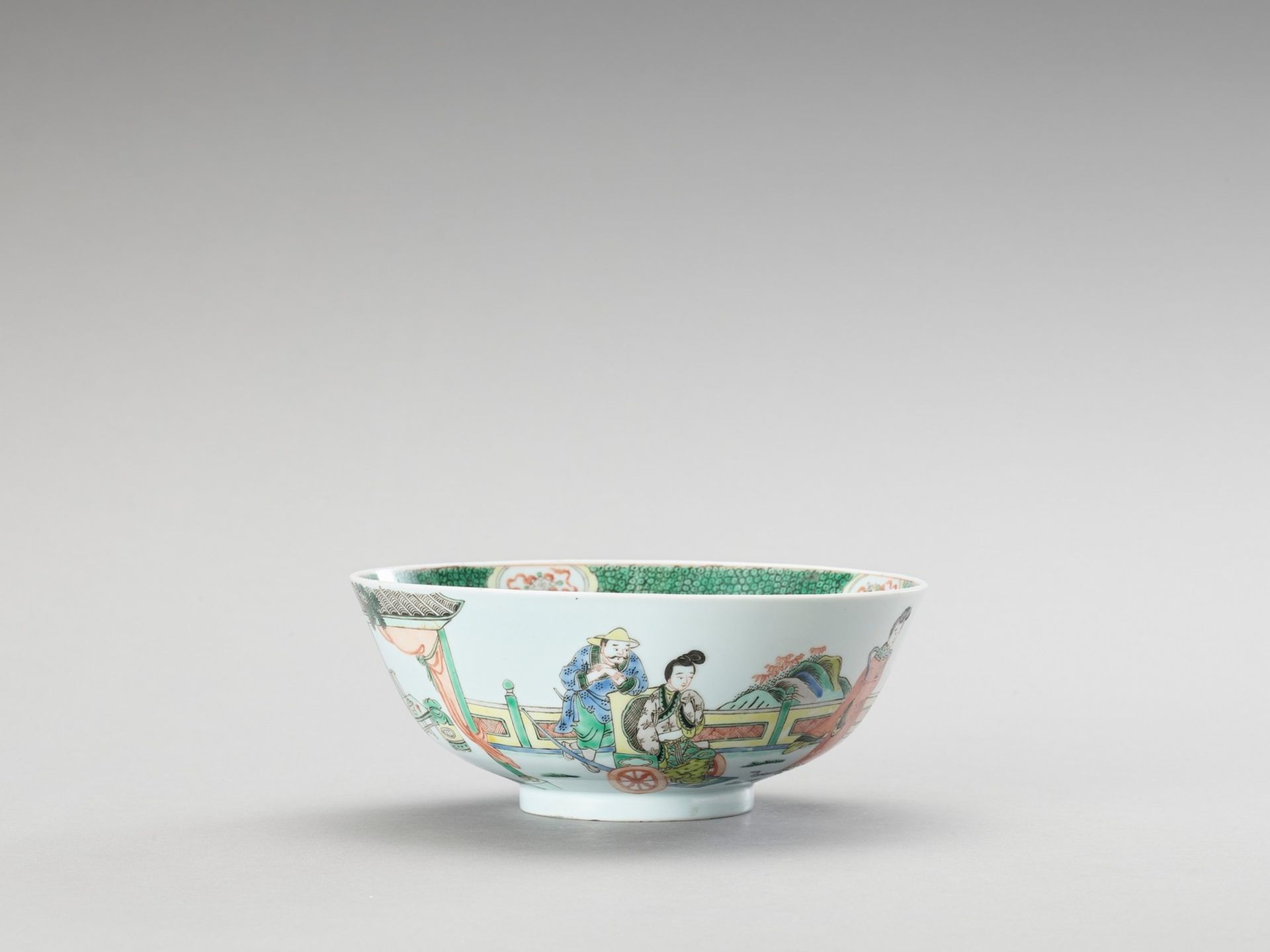 A FIGURATIVE FAMILLE VERTE BOWL