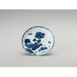 A BLUE AND WHITE ‘FLORAL’ PORCELAIN DISH